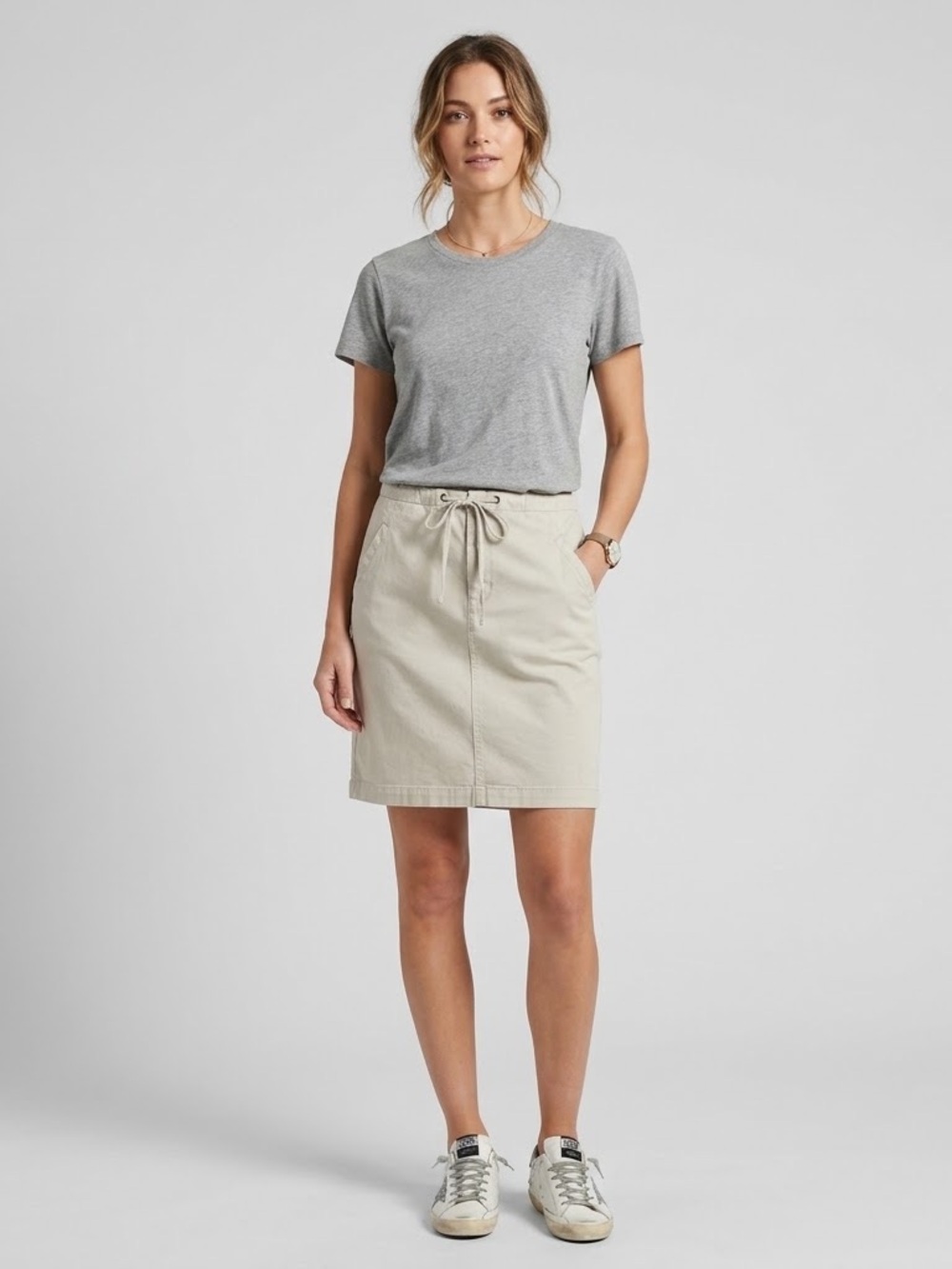 Old Navy Beige Drawstring Mini Skirt Size 6